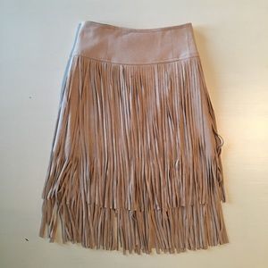 Joyfolie Faux Suede Fringe Skirt